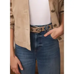 Mint Velvet Neutral Suede Eyelet Belt